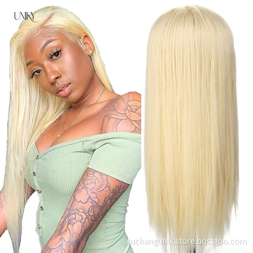 613 13*4 Lace Front Blonde Human Hair Wig Pre Plucked Virgin Straight HD Transparent Lace Frontal 150% 180% Density Lace Wig